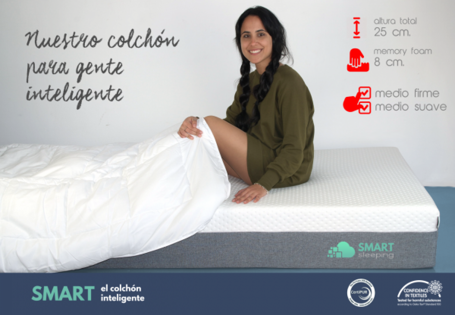 ColchÃ³n Smart medio firme de Viscoform en Viscoelastico ecologico