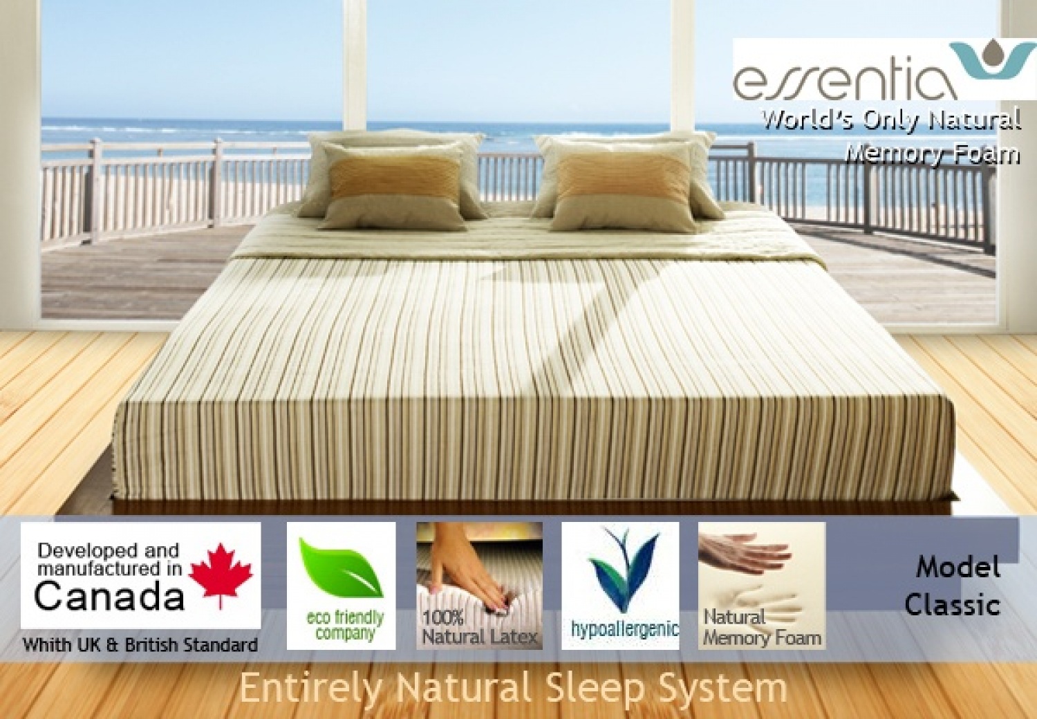 Essentia Classic Natural Organic Memory Foam Mattress Only.